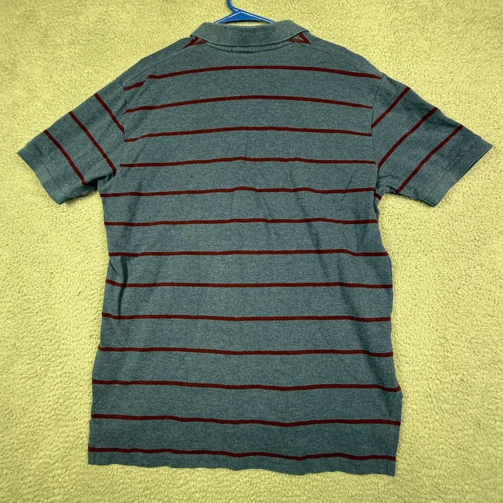 Polo by‎ Ralph Lauren Mens Striped Blue Burgundy Polo Shirt Large L
